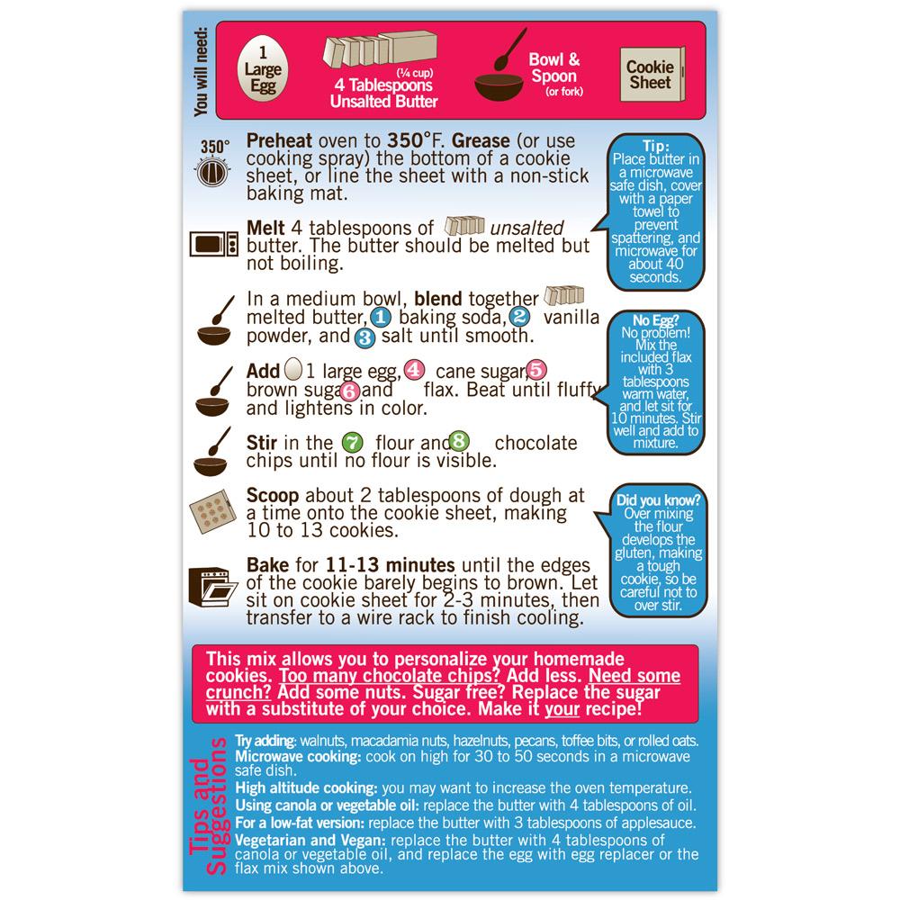 Organic Chocolate Chip Cookie Mix Instructions