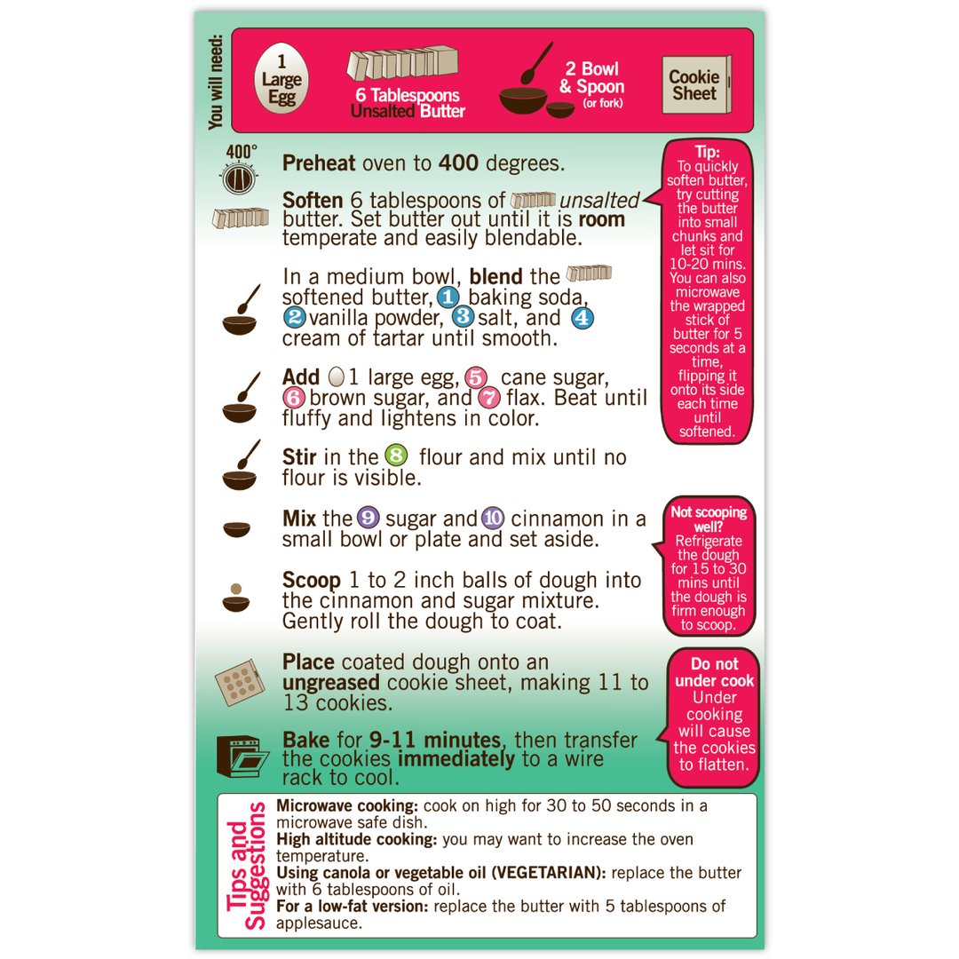 Organic Gluten Free Snicker Doodle Cookie Mix